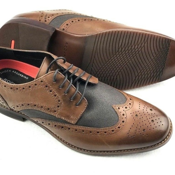 rockport mens wingtip shoes